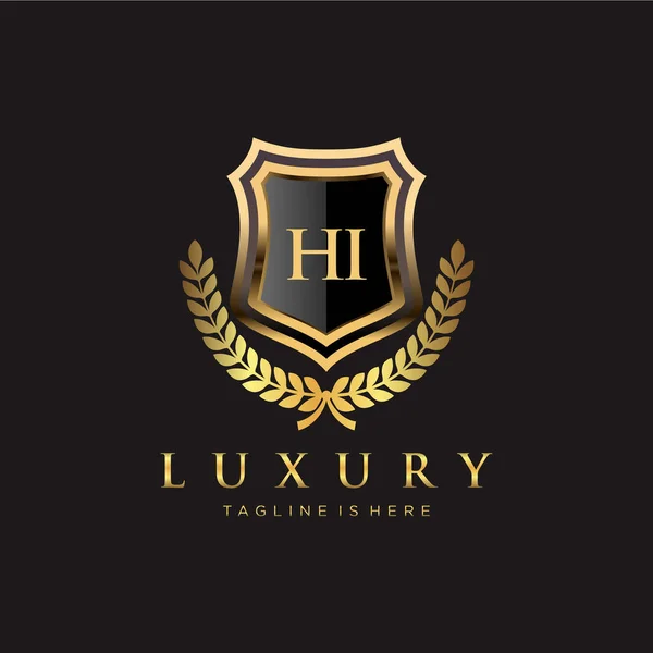Letter Initiaal Met Royal Luxury Logo Template — Stockvector