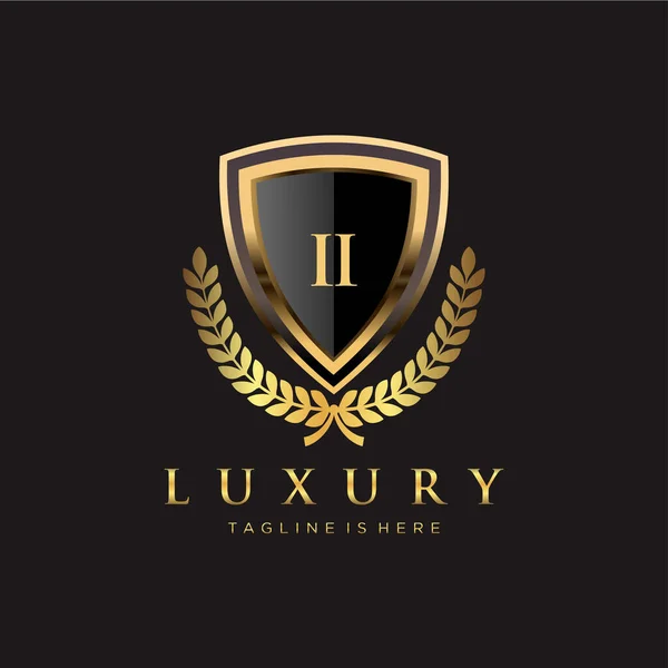Buchstabe Initial Mit Royal Luxury Logo Template — Stockvektor