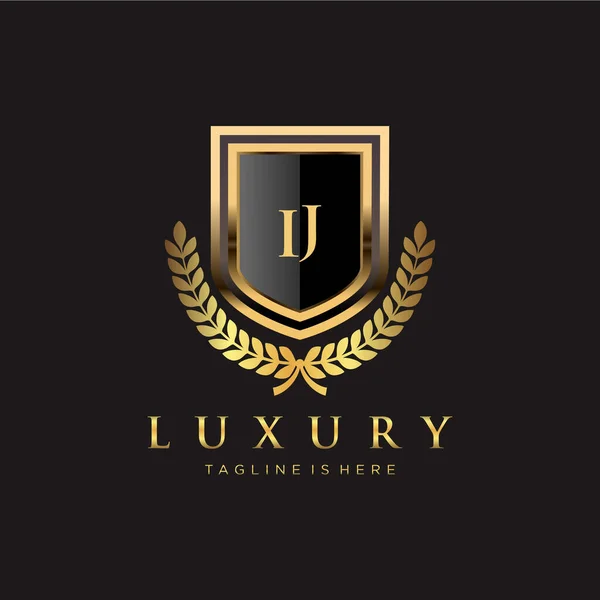 Brief Initiaal Met Royal Luxury Logo Template — Stockvector