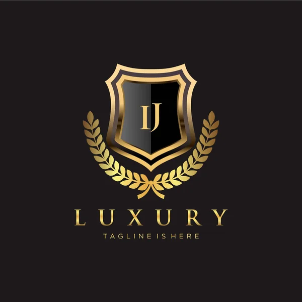 Letter Initial Royal Luxury Logo Template — 스톡 벡터