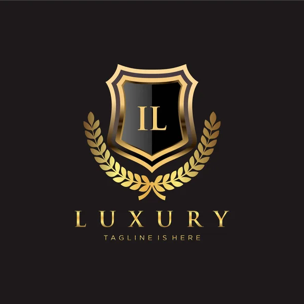 Letter Initial Mit Königlicher Luxus Logo Vorlage — Stockvektor