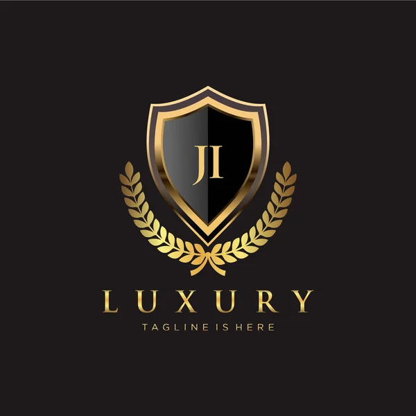 Letter Initial Royal Luxury Logo Template — Stock Vector