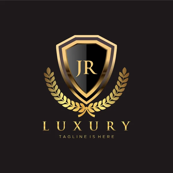 Buchstabe Initial Mit Royal Luxury Logo Template — Stockvektor