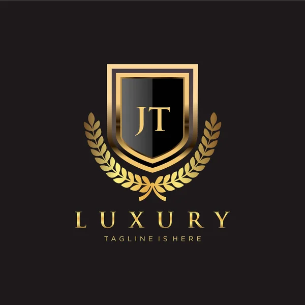 Letter Initial Royal Luxury Logo Template — Stock Vector