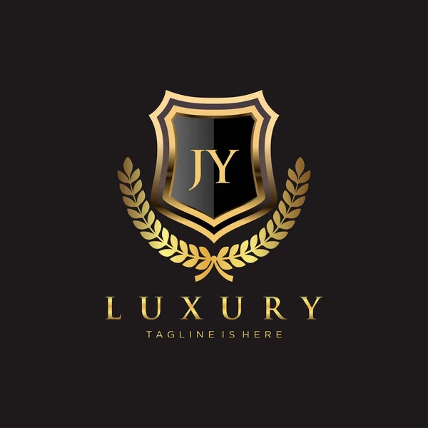 Letter Initial Royal Luxury Logo Template — Stock Vector