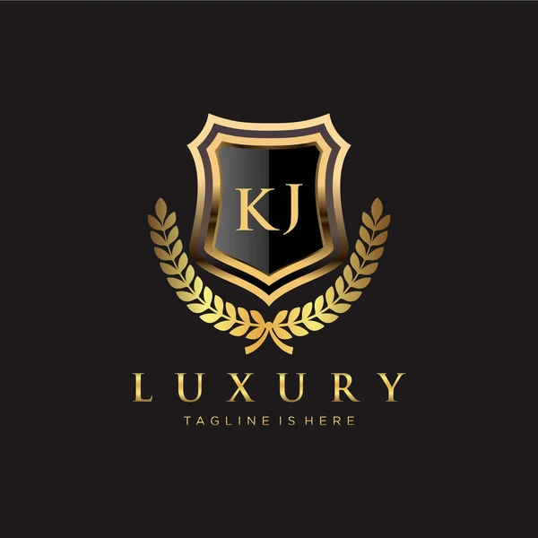 Buchstabe Initial Mit Royal Luxury Logo Template — Stockvektor