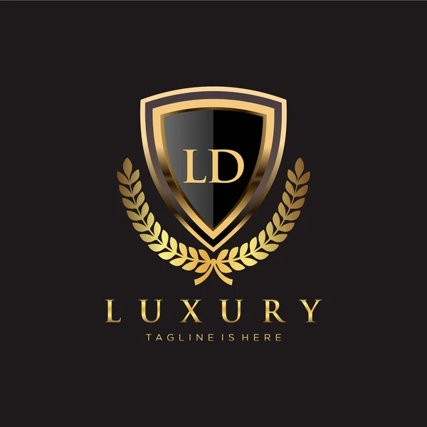 Ldl Letter Initial Royal Luxury Logo Template — Image vectorielle