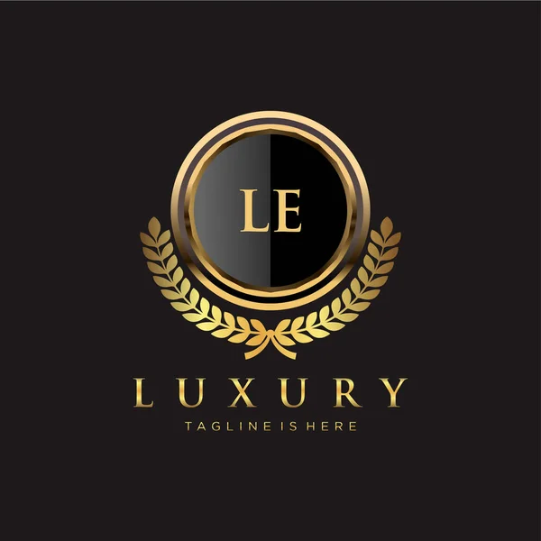 Brev Initial Med Royal Luxury Logo Mall — Stock vektor