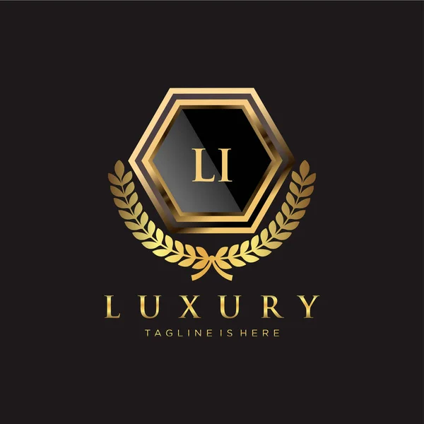 Levél Kezdeti Royal Luxury Logo Template — Stock Vector