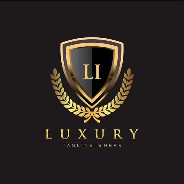 Letter Initiaal Met Royal Luxury Logo Template — Stockvector