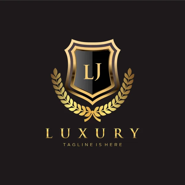 Letter Initial Mit Royal Luxury Logo Template — Stockvektor