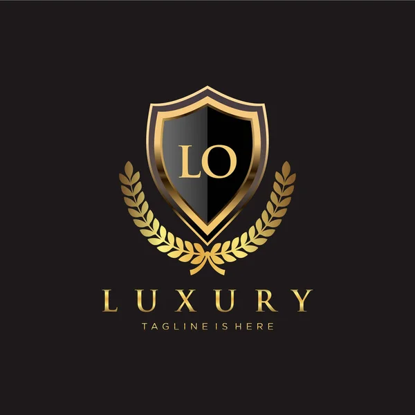 Letter Initial Royal Luxury Logo Template — 스톡 벡터