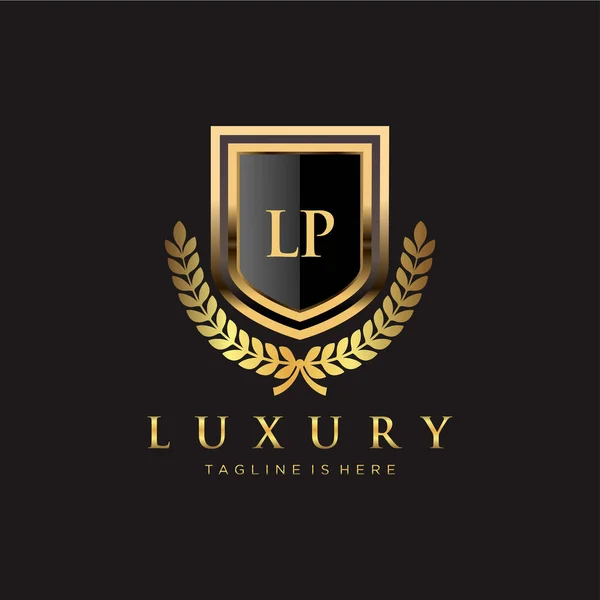 Levél Kezdeti Royal Luxury Logo Sablonnal — Stock Vector