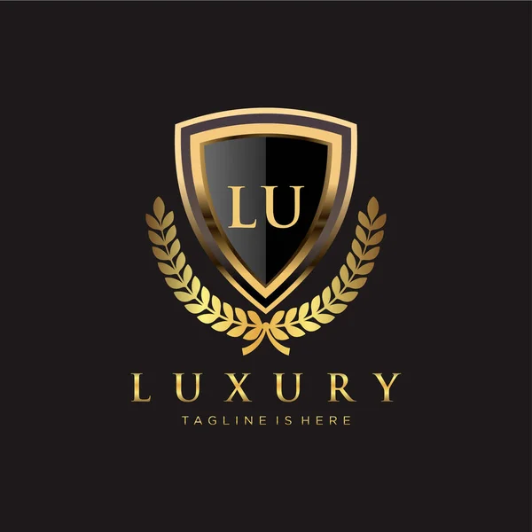 Letter Initial Mit Royal Luxury Logo Template — Stockvektor