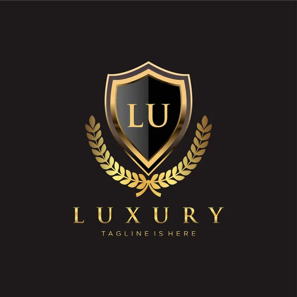 Letter Initial Mit Royal Luxury Logo Template — Stockvektor