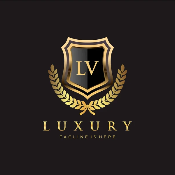 Lettera Iniziale Con Royal Luxury Logo Template — Vettoriale Stock