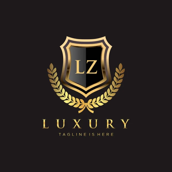 Brev Inledande Med Royal Luxury Logo Mall — Stock vektor