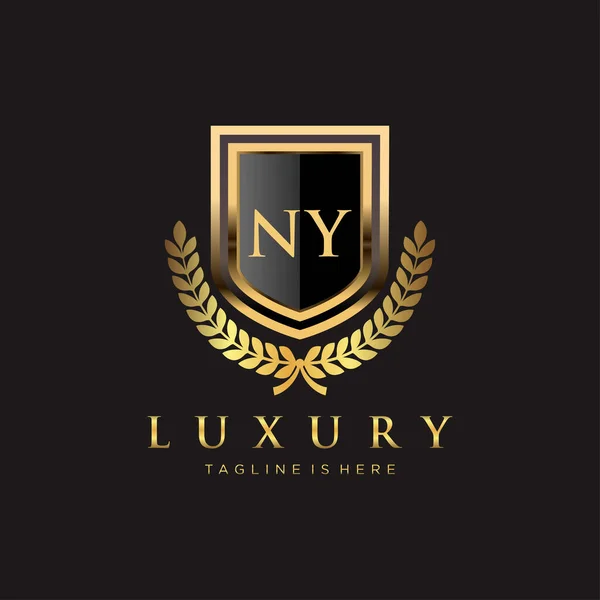 Letter Initial Royal Luxury Logo Template — Stock Vector