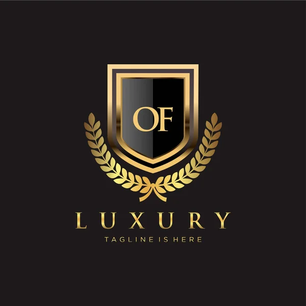 Lettera Iniziale Con Royal Luxury Logo Template — Vettoriale Stock