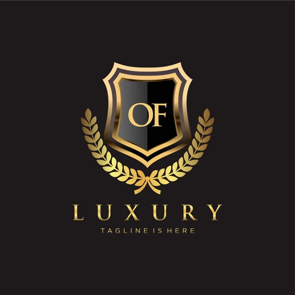 Buchstabenvorlage Mit Königlichem Luxus Logo — Stockvektor