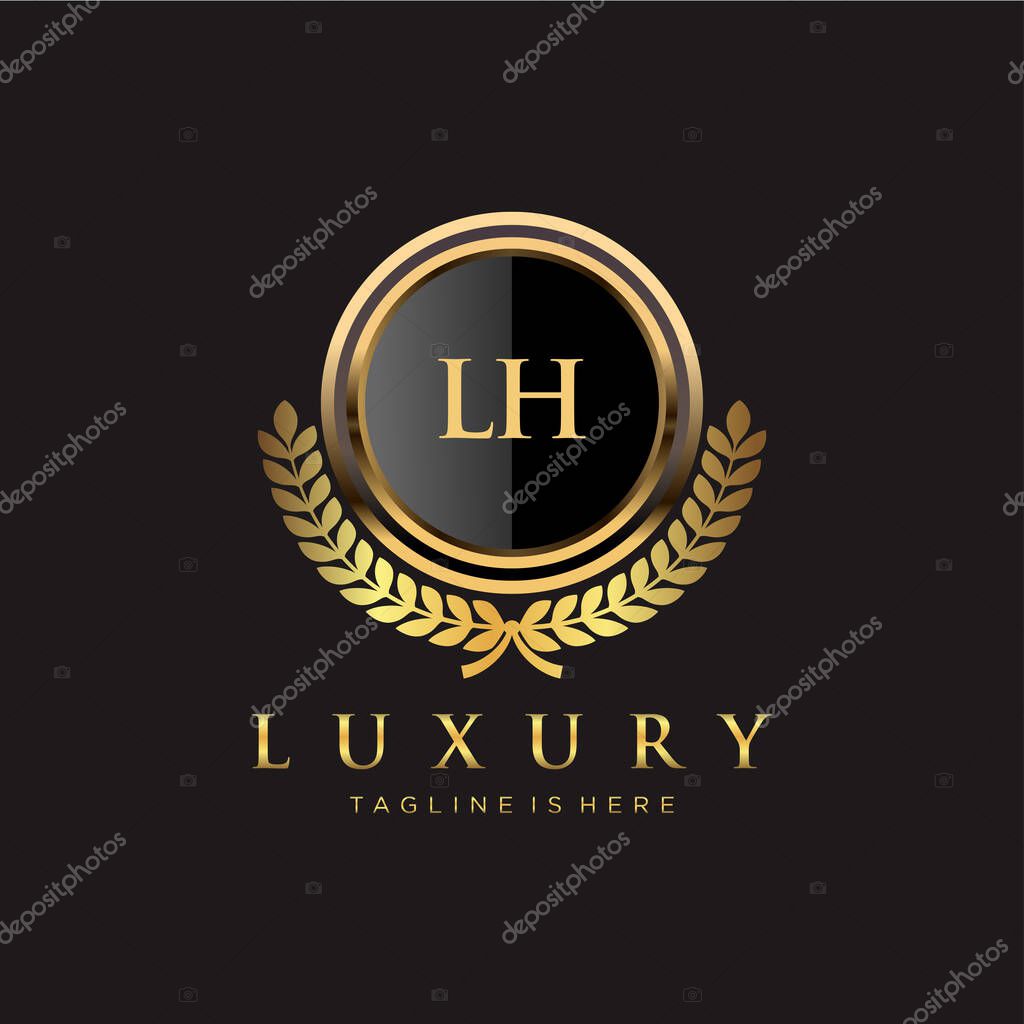 LH Letter Initial with Royal Luxury Logo Template