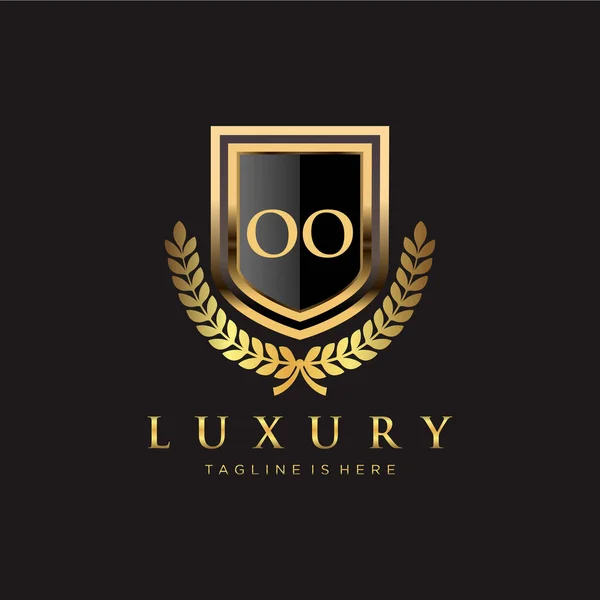 Surat Initial Dengan Royal Luxury Logo Template - Stok Vektor