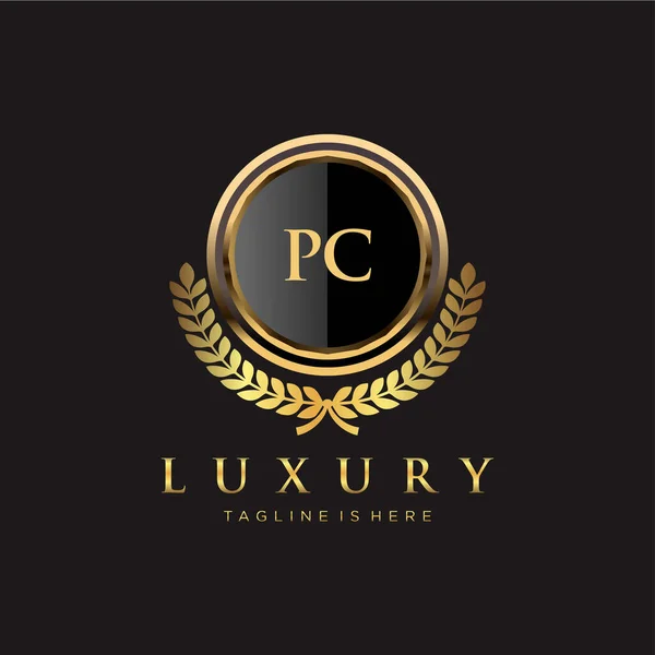 List Początkowy Royal Luxury Logo Szablon — Wektor stockowy