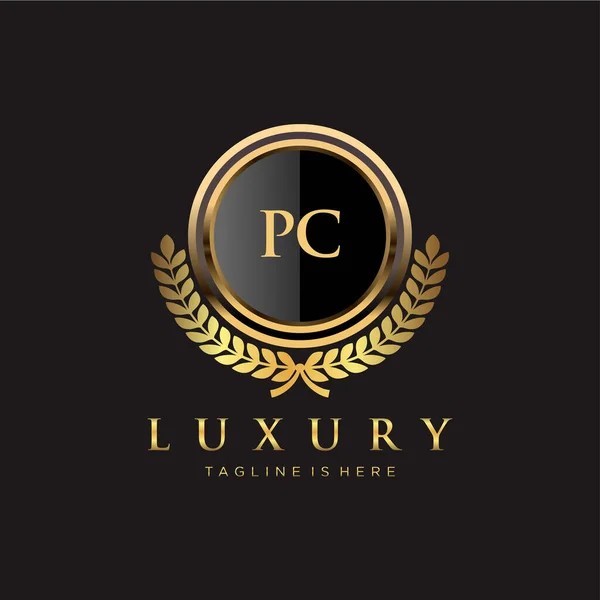 Letter Initial Royal Luxury Logo Template - Stok Vektor