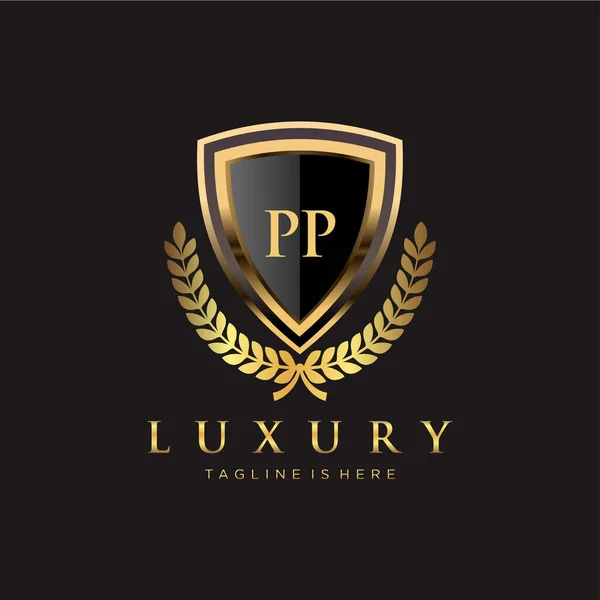 List Początkowy Royal Luxury Logo Szablon — Wektor stockowy