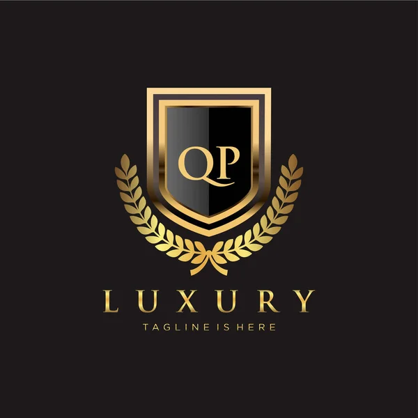 Lettre Initiale Avec Modèle Logo Luxe Royal — Image vectorielle