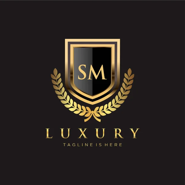 Letter Initial Royal Luxury Logo Template — Stock Vector