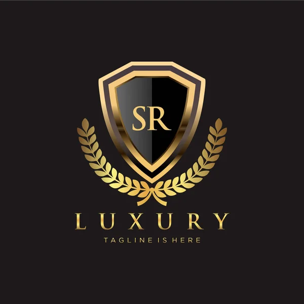 Lettera Iniziale Con Royal Luxury Logo Template — Vettoriale Stock