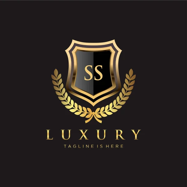 Letter Initieel Met Royal Luxury Logo Template — Stockvector