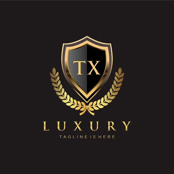 Letter Initial Royal Luxury Logo Template — Stock Vector