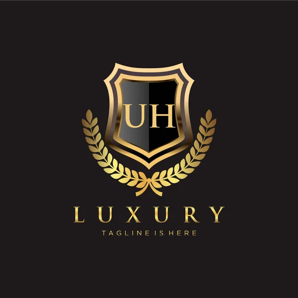 Kezdőbetű Royal Luxury Logo Sablonnal — Stock Vector