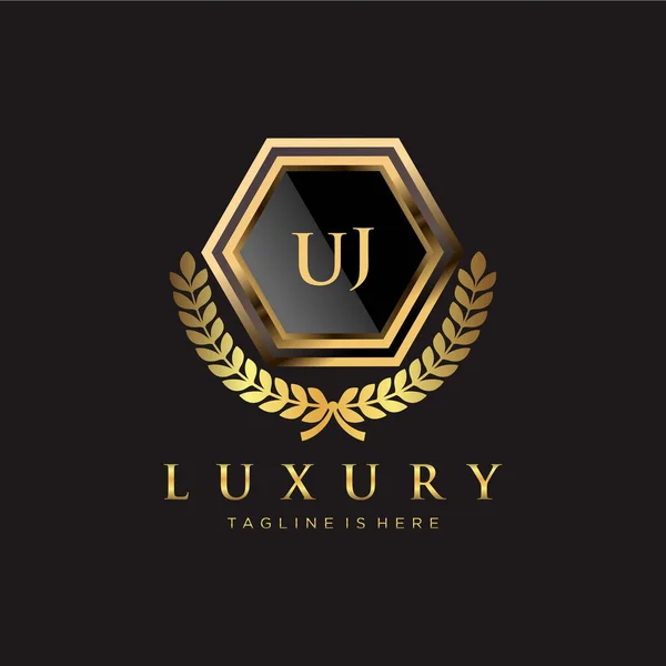 Letra Inicial Com Modelo Logotipo Luxo Real —  Vetores de Stock