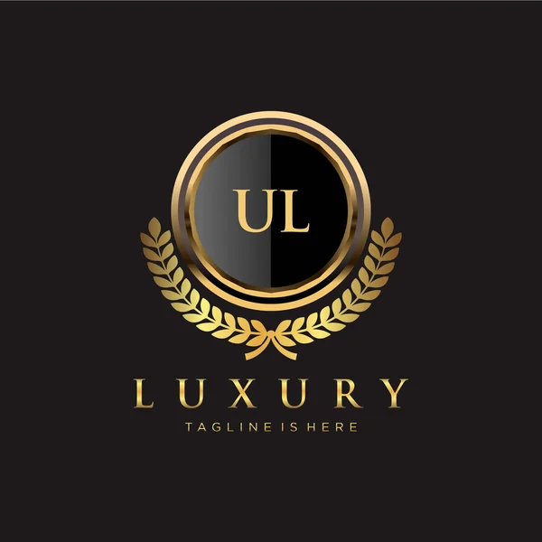 Letter Initiaal Met Royal Luxury Logo Template — Stockvector