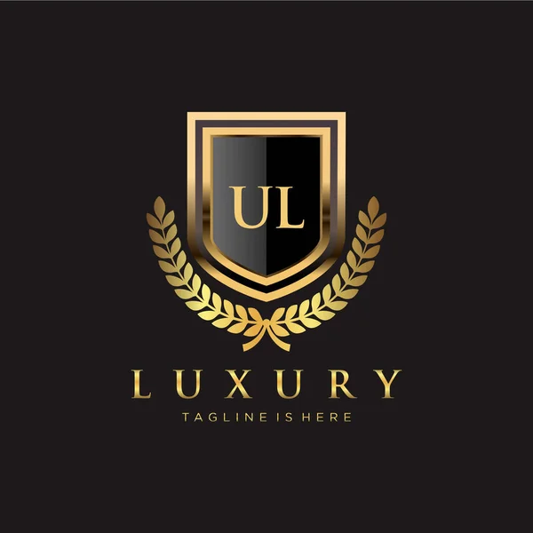Carta Inicial Com Modelo Logotipo Luxo Real —  Vetores de Stock