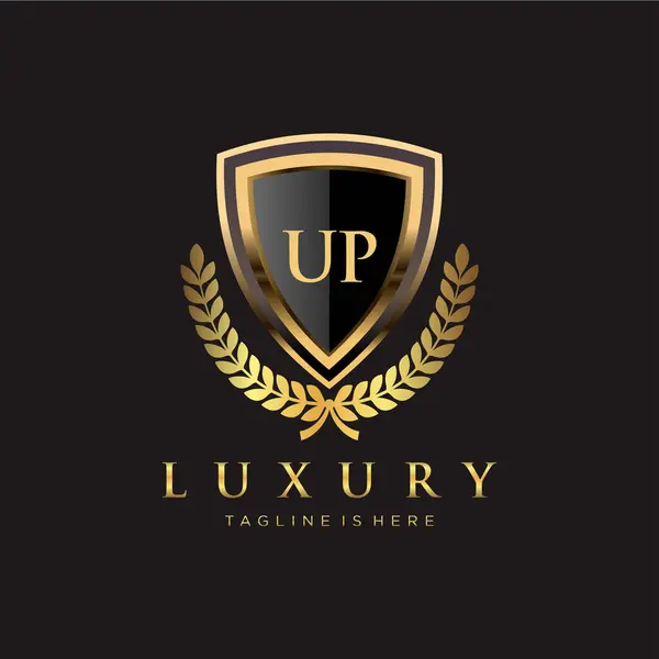 Nahoru Letter Initial Royal Luxury Logo Template — Stockový vektor