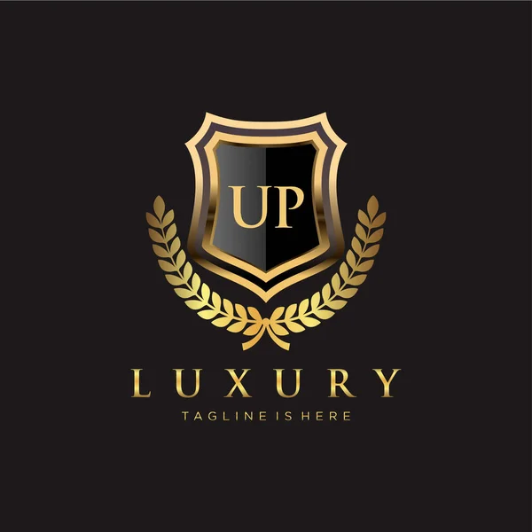 Letter Initiaal Met Royal Luxury Logo Template — Stockvector