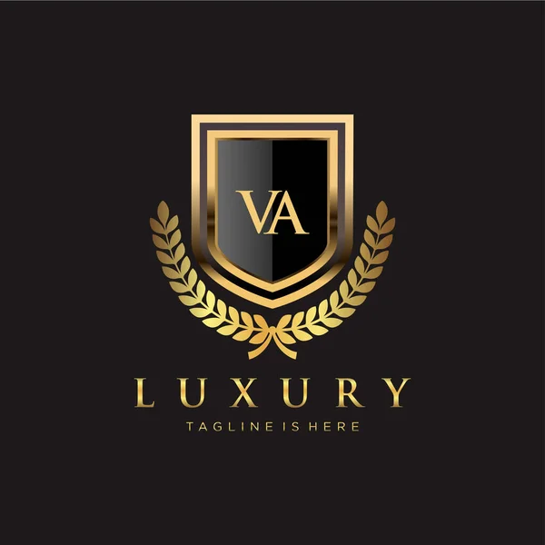 Brev Initial Med Royal Luxury Logo Mall — Stock vektor