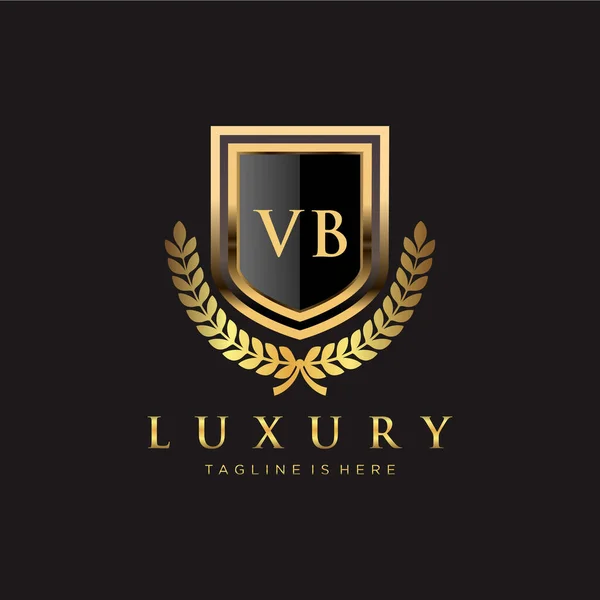 Brief Initiaal Met Royal Luxury Logo Template — Stockvector