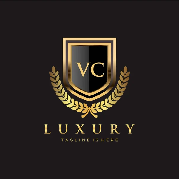 Brief Initial Mit Royal Luxury Logo Vorlage — Stockvektor