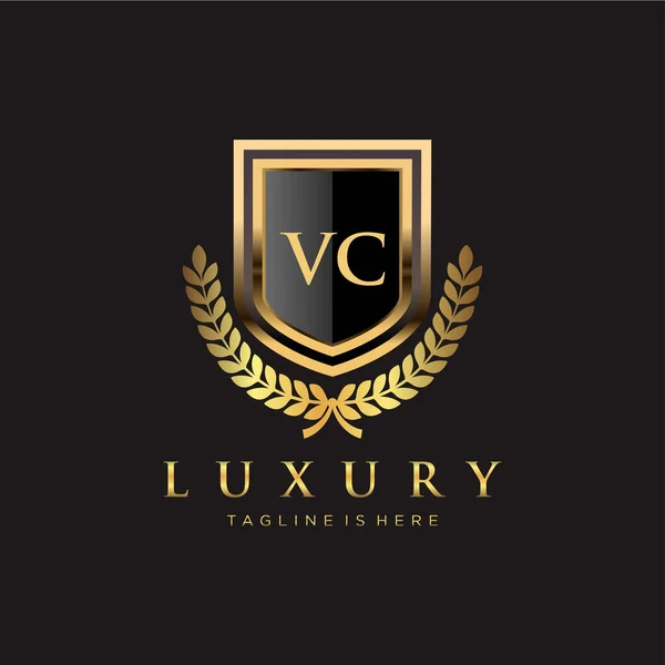 Letter Initiaal Met Royal Luxury Logo Template — Stockvector