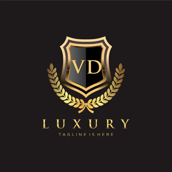 Brev Initial Med Royal Luxury Logo Mall — Stock vektor