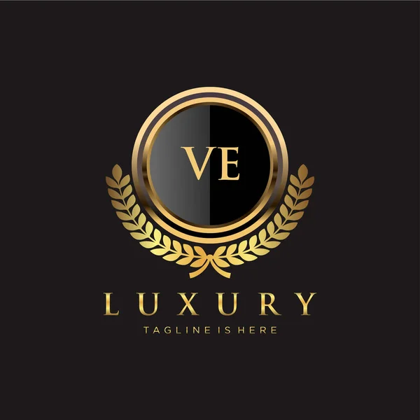 List Początkowy Royal Luxury Logo Szablon — Wektor stockowy