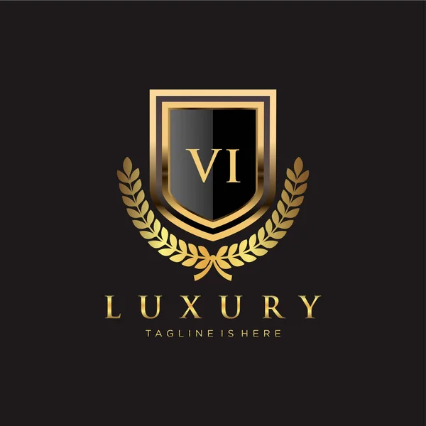 Carta Inicial Com Modelo Real Logotipo Luxo —  Vetores de Stock