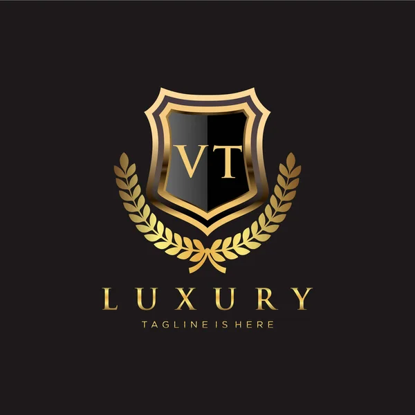 Brev Inledande Med Royal Luxury Logo Mall — Stock vektor