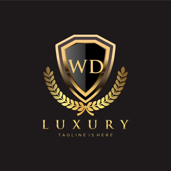 Letter Initieel Met Royal Luxury Logo Template — Stockvector