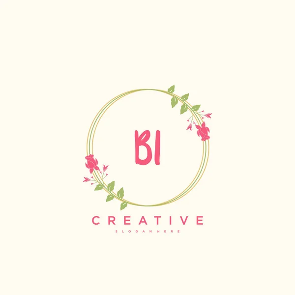 Beauty Vector Initial Logo Handschrift Logo Art Design Der Initialen — Stockvektor